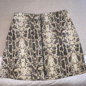 Blu Sperro Snakeskin Leather Skirt
